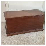 ANTIQUE CHERRY STORAGE CHEST | Lift top with an interior compartment, dovetail construction; appears