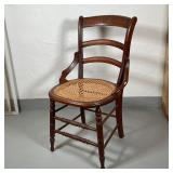 VICTORIAN SIDE CHAIR | Having a caned seat, with walnut inlay; h. 33 x w. 19 x d. 21 in.; seat h. 17