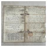 1808 DOCUMENT CORRESPONDENCE | Two leaves, double-sided (ea. 13 x 7-1/4 in.), burnt edges and some t