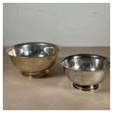 (2pc) STERLING & PLATE | Including a sterling silver Revere reproduction bowl (h. 4-3/8 x dia. 9 in.