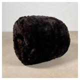 ANTIQUE MUFFLER | With black/brown fur exterior and black silk or satin interior; l. 7 x dia. 6 in. 