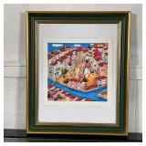 JUDAICA PRINT on CANVAS | Depicting merry figures in a courtyard scene, signed lower right; canvas 7