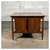 JOHNSON HANDLEY JOHNSON SIDE TABLE | With double cabinet doors with geometric design, forward trend,