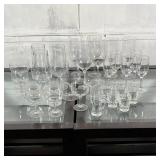 GROUP GLASSWARE | Including assorted stemware, cordial glasses, tallboys, shot glasses, etc. 