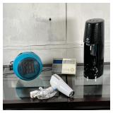 MISC. ELECTRONIC ACCESSORIES | Including a Soda Stream base, a Sony ICF-C88W alarm clock radio, a Ho