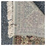 MINI KARASTAN RUG | Small mat with six color medallions on a green field; 3 ft. 9 in. x 2 ft. 1 in. 