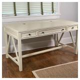 WHITE PAINTED COMPUTER DESK | Very well built, having three drawers, one with dropdown front (option