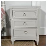 STONE & LEIGH BEDSIDE CABINET | End table / nightstand, with three drawers with round pulls, gray pa