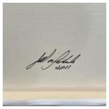 SERENA & LILY OIL PAINTING | Colorful landscape painting with lavender before blue and green hills, 