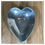 NAMBE HEART DISH | Heart-shaped nambe alloy metal heart dish made in the USA, "may be used in oven, 