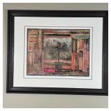 DANIELLE DESPLAN (20th/21st Century) | Print of a mixed media collage depicting a tree seen through 