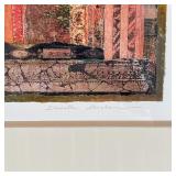 DANIELLE DESPLAN (20th/21st Century) | Print of a mixed media collage depicting a tree seen through 