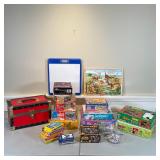 GROUP PUZZLES & CARD GAMES | For young children, including a United States puzzle, Scooby Doo, Bugs 