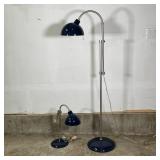 POTTERY BARN LAMPS | "PB Teen," including an adjustable floor lamp with a foot switch and a matching