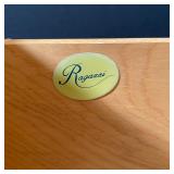 RAGAZZI OPEN BOOKSHELF | With distressed white paint and outset column supports, having four open sh