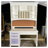 WHITE PAINTED HUTCH DESK | Build a Bear Home by Pulaski Workshop desk (h. 30 x w. 50 x d. 23 in.) wi
