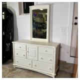 RAGAZZI VANITY CONSOLE | Vanity table with four drawers flanking a central cabinet door over two dra