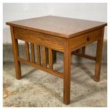SINGLE DRAWER SIDE TABLE | Wood end table, Mission style, by Work Bench Collection; h. 24 x w. 24 x 