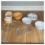 (8pc) MISC. KITCHENWARES | Bakeware etc., including a glass baking dish, a square glass dish, an Anc