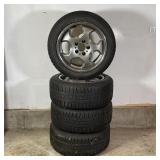 (4pc) RIMS & SNOW TIRES | 225/50R17 tires, owner says they are off of a mid-2000s BMW 5 series, with