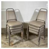 (8pc) CONFERENCE CHAIRS | FDL Model 107 stacking conference chairs with upholstered cushioned seats 