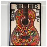 1967 AMERICAN FOLK BLUES POSTER | "Lippmann + Rau present the Original American Folk Blues Festival"