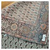 ANTIQUE FLAT WOVEN RUG | Having an overall pattern within a floral motif border; 6 ft. 4 in. x 4 ft.