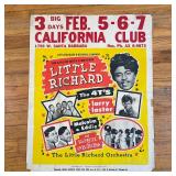 LITTLE RICHARD POSTER | Concert poster: "3 BIG DAYS FEB. 5-6-7 / CALIFORNIA CLUB / 1759 W. SANTA BAR