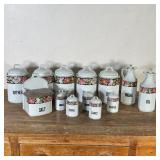 CZECH SANFT CHINA SET | Kitchen storage set including open jars/pitchers and lidded canisters, with 
