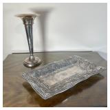 (2pc) SILVER PLATE & OTHER | Including an Indian silver plated tall compote (h. 13 x 6-1/2 in.) and 