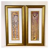 PAIR C DAVIS ANIMAL PRINTS | Each matted in a gold painted frame, with printed edition numbers