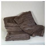 (3pc) RESTORATION HARDWARE BLANKETS | 3 soft brown Restoration Hardware faux fur throw blankets [all