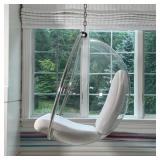 MID-CENTURY BUBBLE CHAIR | Mid-century modern lucite hanging bubble chair, with adjustable chain