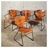 (4pc) STUA / JOSEP MORA CHAIRS | Josep Mora for Stua, "EGOA" Model 300, Sans Sebastian, Spain; burle