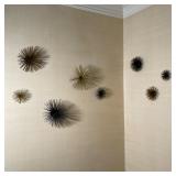 GROUP DECORATIVE WALL ACCENTS | Painted metal "spray" wall accents of various sizes by Two