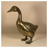 BRASS DUCK FIGURE | h. 18 x w. 8 x d. 18 in. 