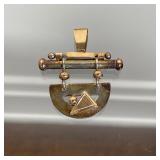 JAYNE DeMARCAY PENDANT | 14k gold and sterling silver contemporary style pendant, signed and stamped