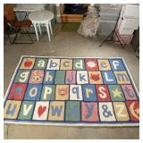POTTERY BARN KIDS CARPET | Vintage Pottery Barn ABC Alphabet Rug, made by Kaleen, hand woven hooked 
