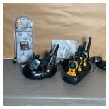 MOTOROLA TALKABOUTS | walkie-talkies, including three yellow and two black, with chargers, various c