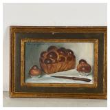 PAUL LONGENECKER (1920-2008) | Egg Bread, oil on panel, signed upper left, framed; 8 x 11 in.