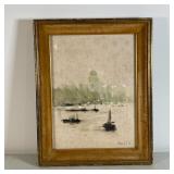KLITZ OIL PAINTING | "Green St. Paul on the River Thames" oil on artist