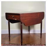 ENGLISH MAHOGANY PEMBROKE TABLE | Single drawer, missing veneer; 28 x 35 x 22 in. 
