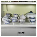 (9pc) ENGLISH & OTHER STONEWARE | Largest (tureen) 8-1/2 x 13 x 7-1/2 in. 