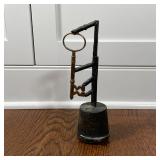 BRONZE KEY SCULPTURE | No apparent signature, brutalist mount and plinth; h. 9 in. 