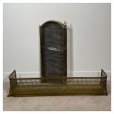 FIREPLACE SCREEN & FENDER | Four panel screen (ea. panel 31 x 12 in.); fender 13 x 44 in. 