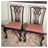 PAIR CHIPPENDALE STYLE SIDE CHAIRS | Ball and claw feet; 38 x 24 x 22 in. 