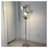 FLOOR LAMP | Brushed metal, having three lights 