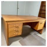 Mid-Century Modern styl desk with filing cabinet drawer; h. 29 x 60 x 30 in. 