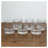 (6pc) COCKTAIL GLASSES | h. 4 x dia. 3-1/2, robust glasses with patterned bottoms 