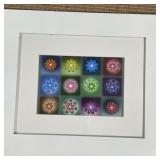 (5pc) FRAMED ARTWORK | including floral photographs, visualizations of whale sounds from "aguasonics